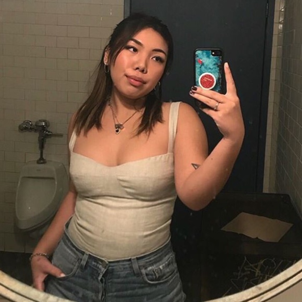 Reformation zip up bustier top